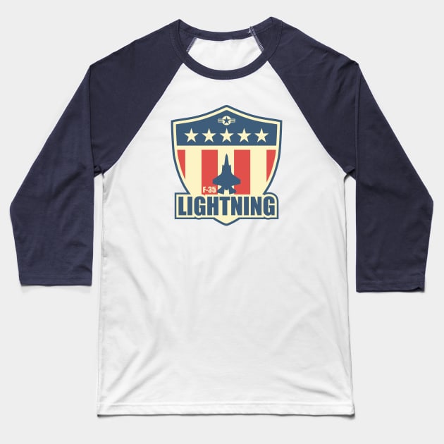 F-35 Lightning Baseball T-Shirt by TCP